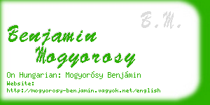 benjamin mogyorosy business card